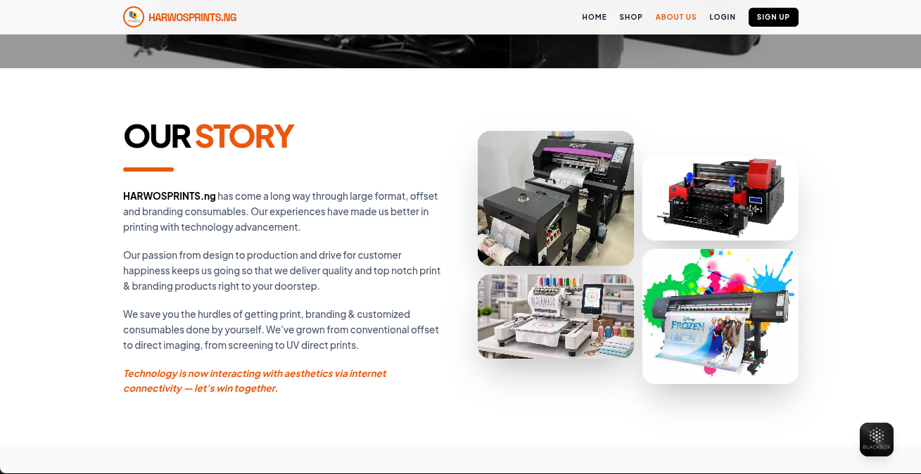 Harwosprints our story page
