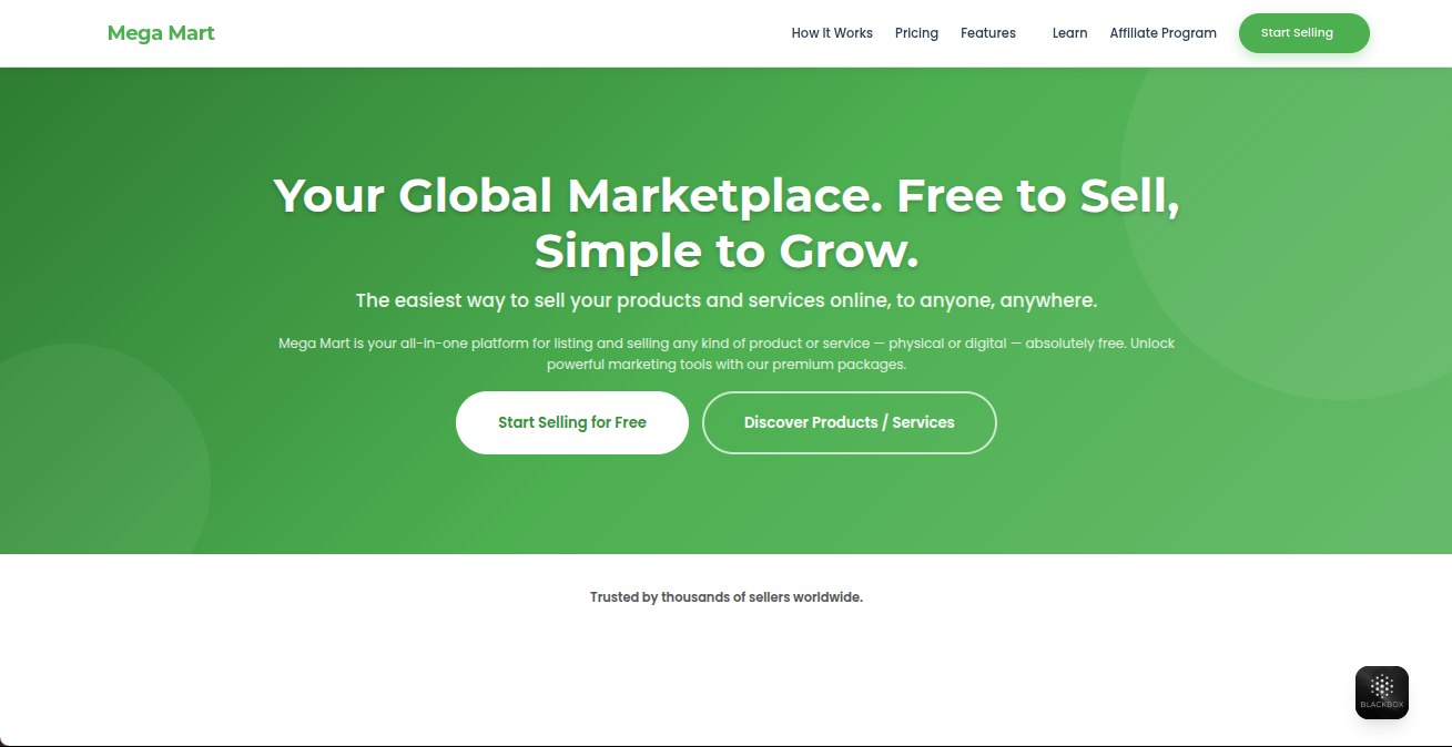 Mega Mart marketplace screenshot